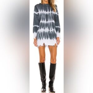 SUPERDOWN Shia Sweater Dress Black White Charcoal Gray Cotton M NWOT SOLD OUT